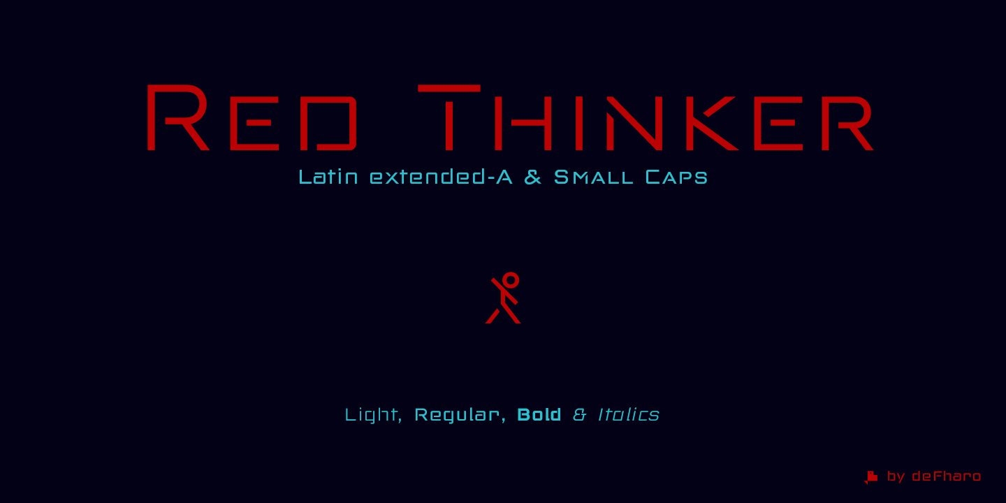 Red Thinker Italic Font preview